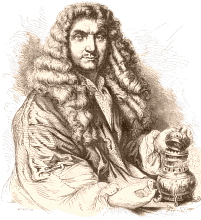 Jean Chabert, parfumeur à Lyon au XVIIe siècle. Dessin de Bocourt, d'après une estampe du temps.