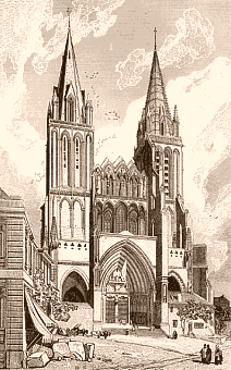 Cathédrale de Sées au début du XIXe siècle