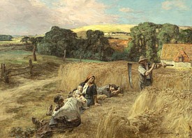 Repos après la moisson. Peinture de Léon-Augustin l'Hermitte Repos après la moisson. Peinture de Léon-Augustin l'Hermitte