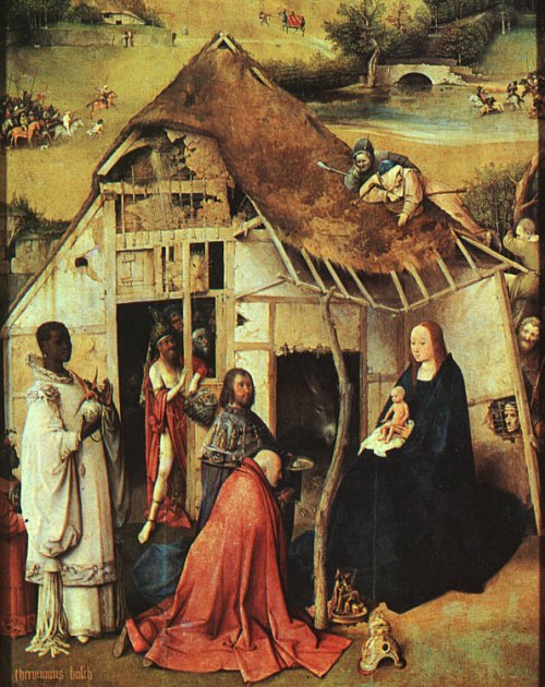 Adoration des mages. Peinture de Jérôme Bosch