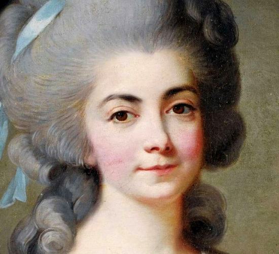 Antoinette Saint-Huberty. Détail d'une peinture d'Élisabeth Vigée Le Brun (vers 1780)