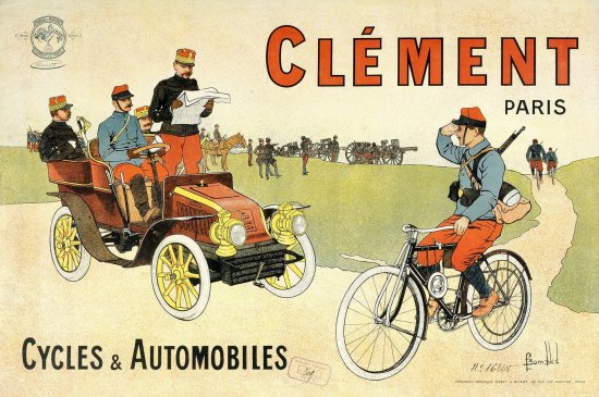 Affiche publicitaire pour les cycles et automobiles Clément (1902)