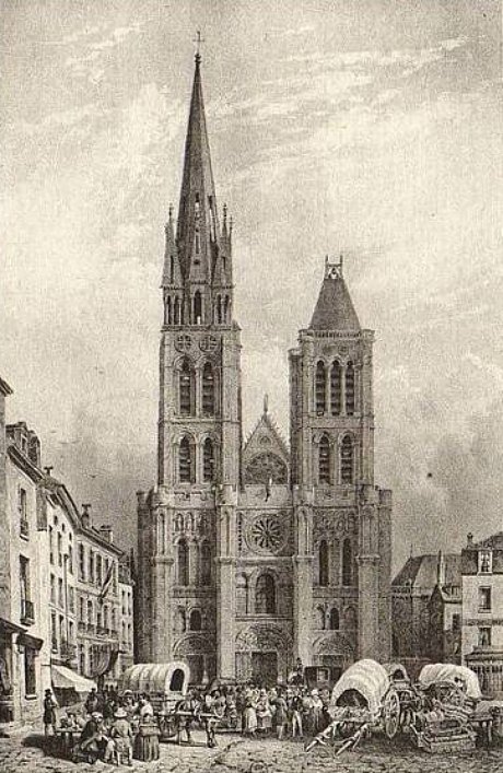 Basilique de Saint-Denis avant le démontage de la flèche