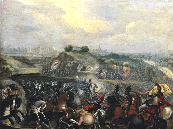 Henri IV conduisant ses troupes lors de la bataille d'Ivry