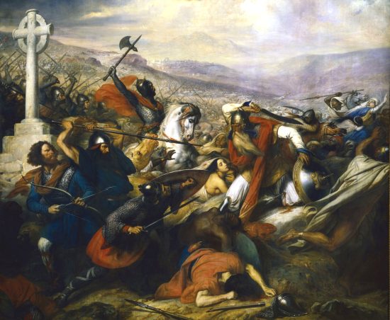 Charles Martel à la bataille de Poitiers. Peinture de Charles de Steuben (1837)