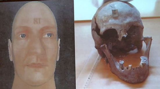 Le visage numérique du chevalier Bayard et son crâne