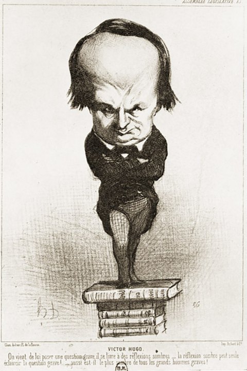 Caricature de Victor Hugo par Daumier, parue dans le Charivari du 20 juillet 1849