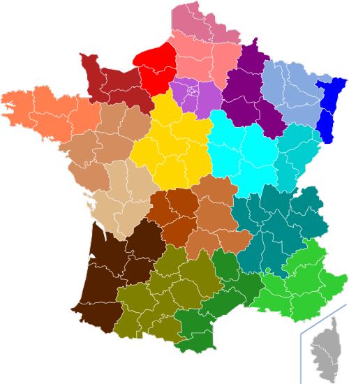 La carte de France actuelle