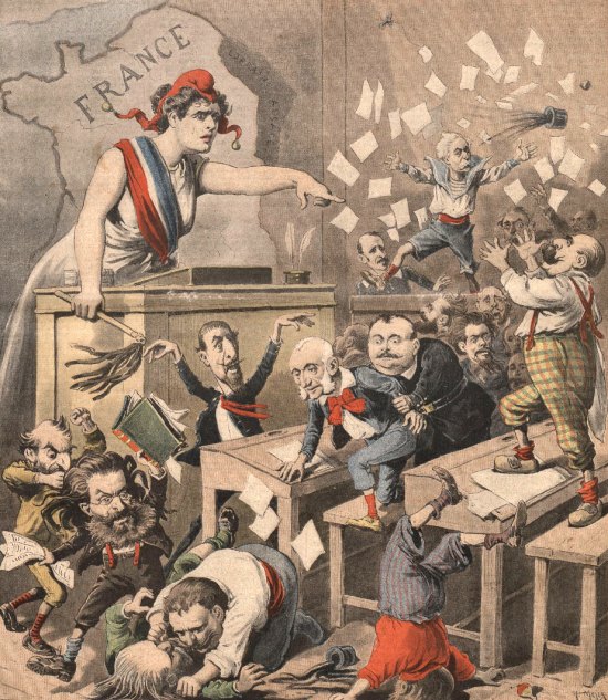 Caricature de la Chambre des députés, parue dans le Supplément illustré du Petit Journal en date du 10 juillet 1898