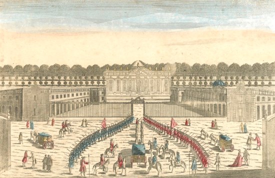Vue de l'entrée du Château de Marly en 1750