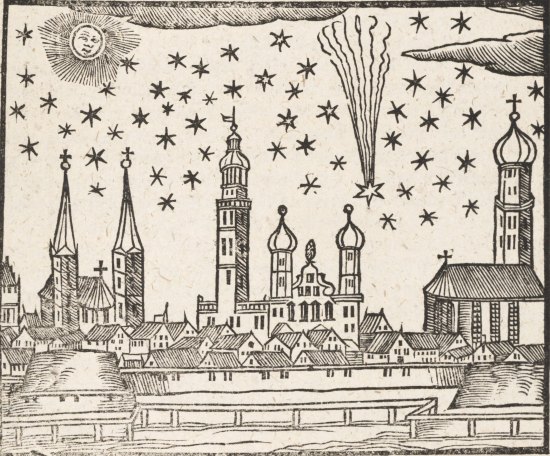 Comète de 1618. Illustration extraite de Judicium astrologicum, von dem newen Cometa