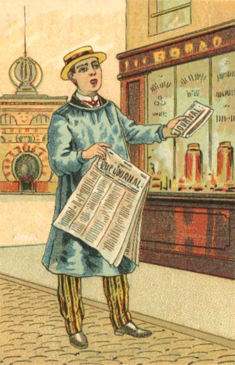 Crieur de journaux à la fin du XIXe siècle