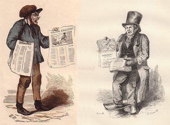 Crieurs de journaux du milieu du XIXe siècle