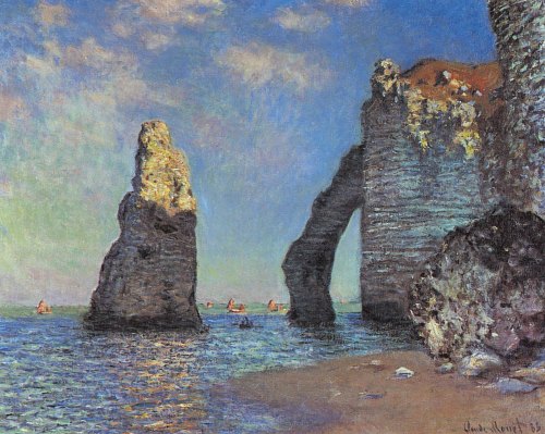 Les Falaises à Etretat, par Claude Monet (1885)
