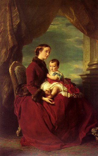 Eugénie portant son fils Louis Napoléon, par Franz Xaver Winterhalter