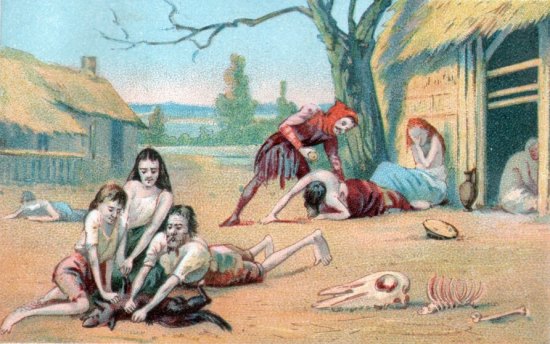 Représentation du fléau de la famine au Moyen Age