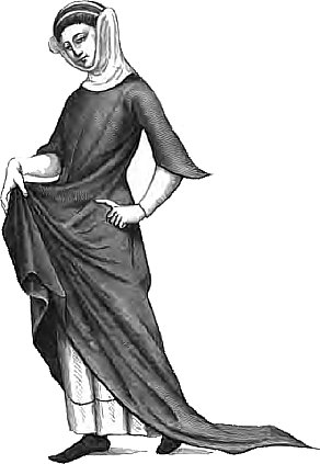 Femme coiffée à la mode des premières années du XIVe siècle