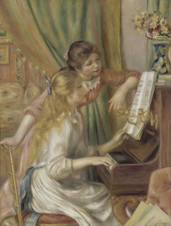 Jeunes filles au piano. Peinture d'Auguste Renoir (1892)