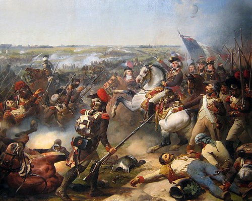 La bataille de Fleurus. Peinture de Jean-Baptiste Mauzaisse (1837)