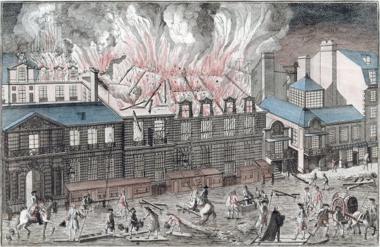 Incendie de la salle de l'Opéra de Paris le 6 avril 1763