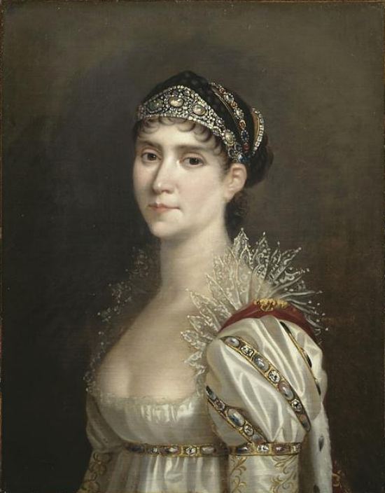 L'Impératrice Joséphine en robe de cour à chérusques. Peinture de Robert Lefèvre (vers 1805)