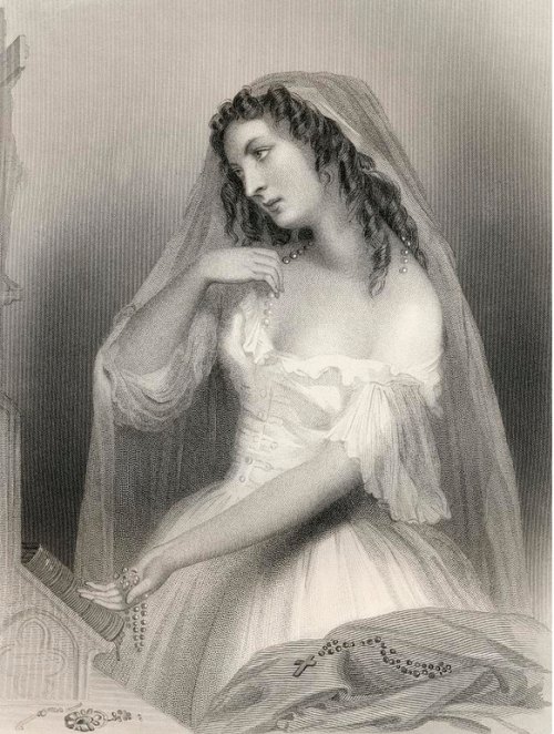 Louise de la Vallière. Gravure parue en 1858