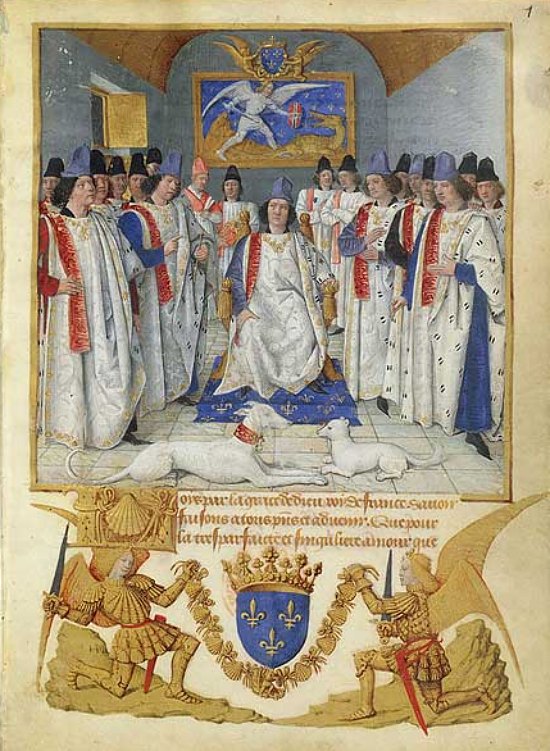 Louis XI présidant le chapitre de Saint-Michel, par Jean Fouquet