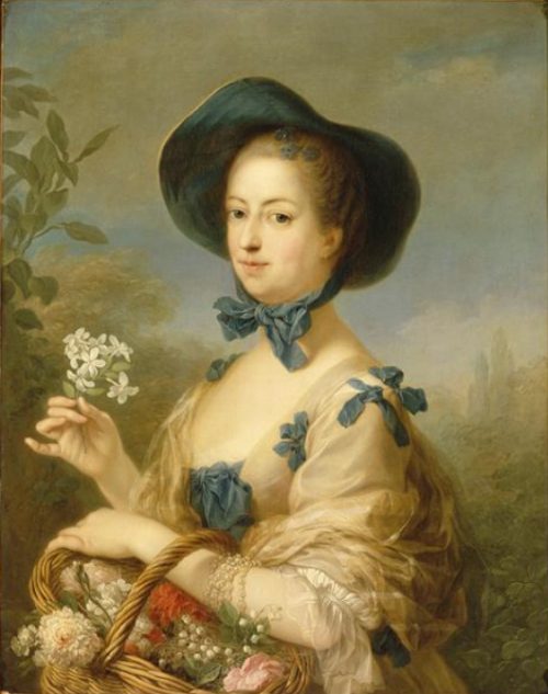 La marquise de Pompadour, portrait dit en Belle jardinière. Peinture de Carle Van Loo