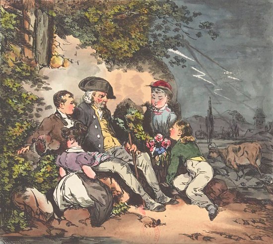 L'orage, par Henry Monnier et Pierre-Jean de Béranger. Lithographie de 1828