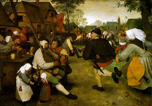 Danse des paysans. Peinture de Pieter Bruegel l'Ancien (1568)