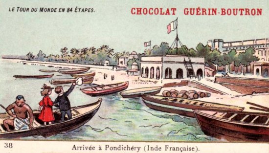 Pondichéry. Chromolithographie de la première moitié du XXe siècle