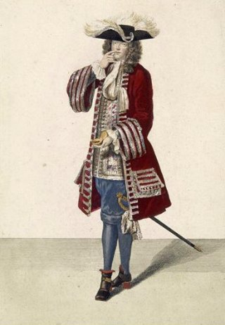 Le général Philippe de Vendôme, arrière-petit-fils d'Henri IV, représenté en train de priser en 1694