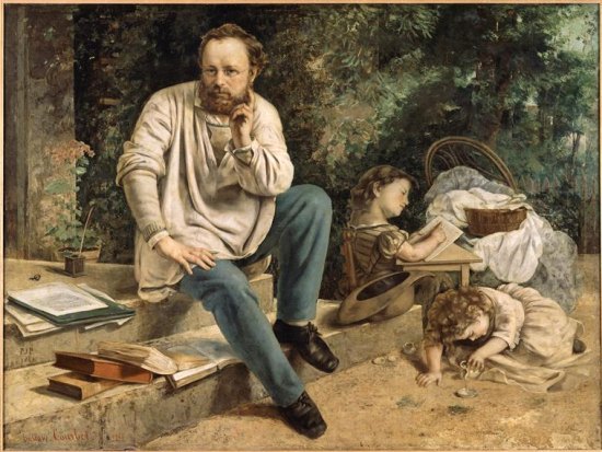 Pierre-Joseph Proudhon et ses enfants en 1853, par Gustave Courbet