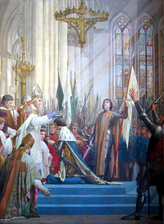 Sacre de Charles VII à Reims par l'archevêque Charles de Chartres, par Jules Lenepveu