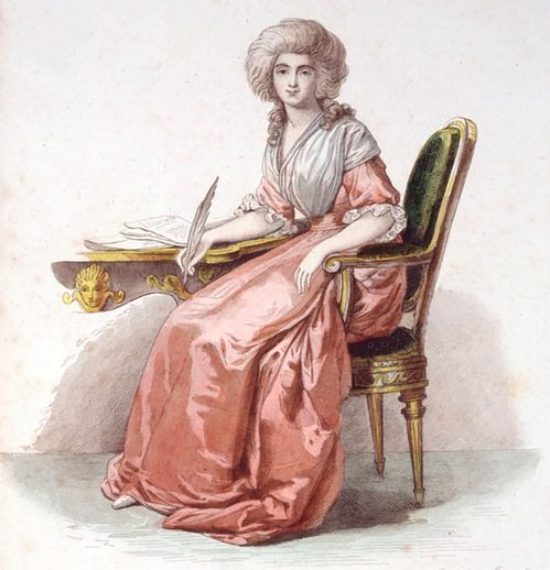 Gravure (coloriée) de 1840 d'après un dessin de Charles-Abraham Chasselat (1782–1843)
