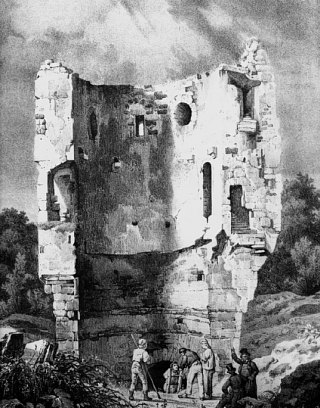 Tour de la Reine Blanche à Neaufles-Saint-Martin, au début du XIXe siècle