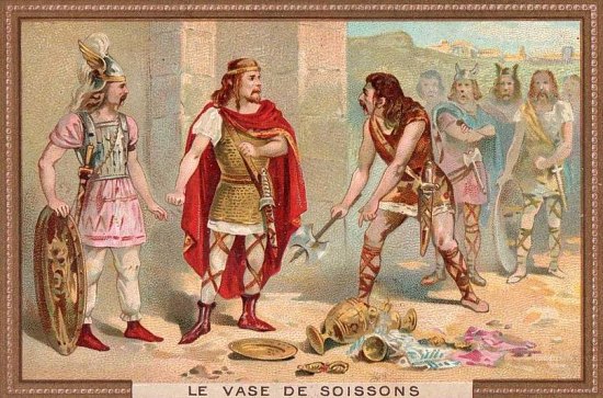 Le soldat franc brisant le vase de liturgique en présence de Clovis, peu après la bataille de Soissons en 486