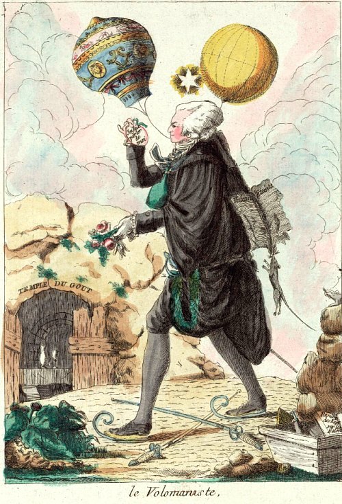 Le Volomaniste. Caricature du XVIIIe siècle