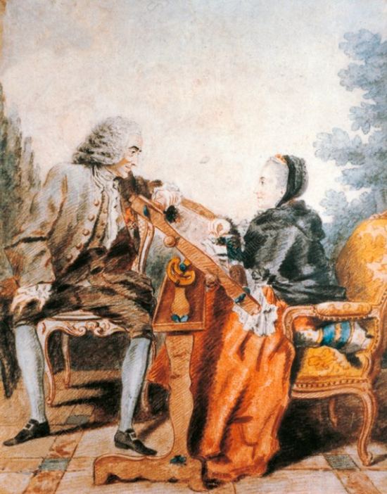 Voltaire et Émilie du Châtelet. Peinture de Louis de Carmontelle (1750)