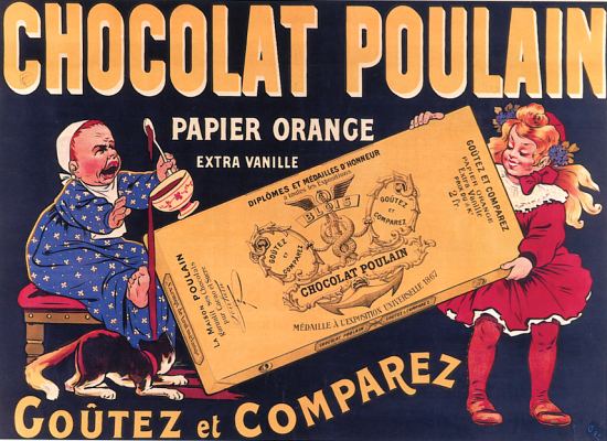 Affiche pour le chocolat Poulain vers 1906
