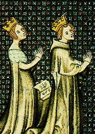 Aliénor d'Aquitaine et Louis VII priant pour avoir un enfant