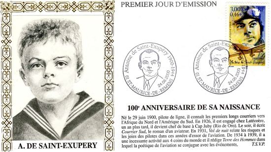 Carte premier jour réalisée pour le timbre émis le 26 juin 2000 dans la série Commémoratifs et divers