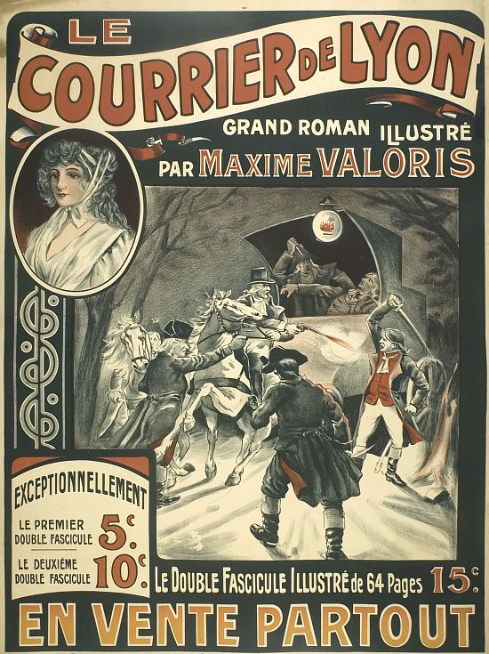 Le Courrier de Lyon, grand roman illustré par Maxime Valoris (vers 1890)
