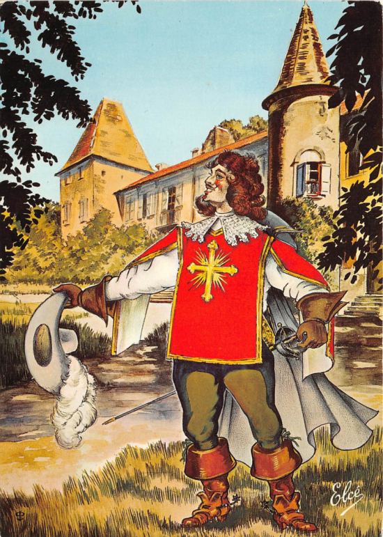 D'Artagnan devant le château de Castelmore à Lupiac (Gers)