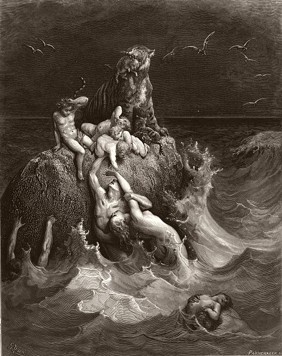 Le Déluge, par Gustave Doré. Illustration extraite de la Bible