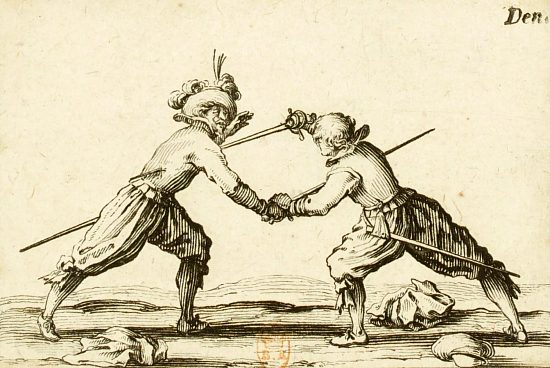 Le duel à l'épée. Estampe de Jacques Callot (1621-1622)