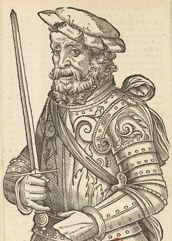 Eudes, roi des Francs de 888 à 898. Gravure extraite du Recueil des effigies des rois de France avec un sommaire des généalogies, faits et gestes d'iceux (1567)