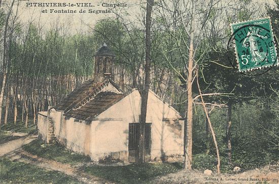 Chapelle et fontaine de Segrais (Pithiviers-le-Vieil) à la fin du XIXe siècle