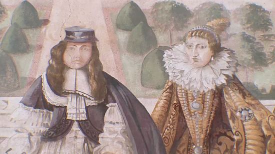 Louis XIV et sa mère Anne d'Autriche devant le château Peiresc