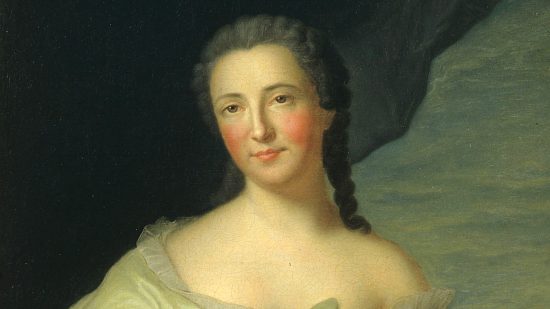 Mademoiselle Gaussin. Détail de la peinture attribuée à Jean-Marc Nattier (1685-1766). Galerie de la Comédie-Française